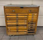 Duitse dubbele letterkast / zetbok / drukkerijkast, Antiek en Kunst, Curiosa en Brocante, Ophalen