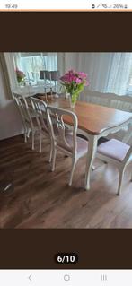 ettafel met 4 stoelen en salontafel, Ophalen, Gebruikt, 50 tot 100 cm, Vijf personen of meer