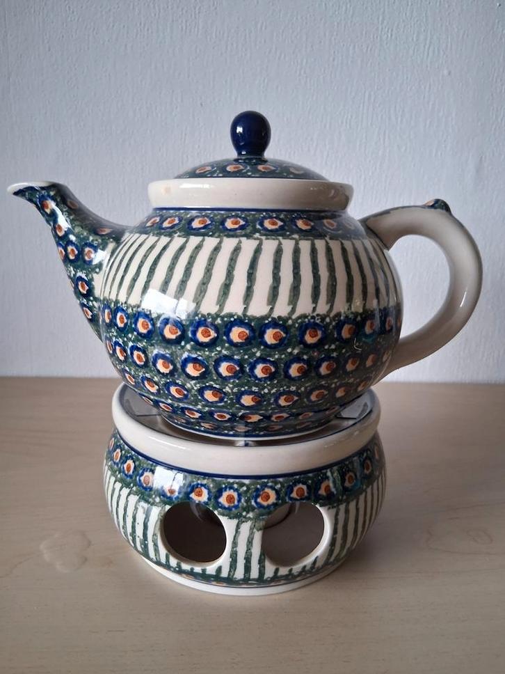 Bunzlau Castle - grote theepot 1300 ml en stoof / theelicht, Huis en Inrichting, Keuken | Servies, Zo goed als nieuw, Overige typen