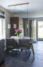 Uitschuiftafel 100x160+50cm met 4 stoelen Henders & Hazel, Ophalen, Overige materialen, 50 tot 100 cm, Zo goed als nieuw