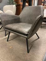 Nieuw! Grijs leren fauteuil, Huis en Inrichting, Stoelen, Ophalen, ., Zo goed als nieuw, .
