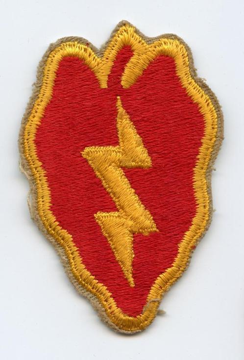 WO2 US 25th Infantry Division patch, Verzamelen, Militaria | Tweede Wereldoorlog, Landmacht, Embleem of Badge, Amerika, Ophalen of Verzenden