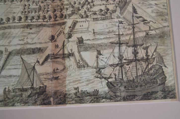 Kopergravure 'De heerlykheyt van Nieu Land' Smallegange 1696, Antiek en Kunst, Kunst | Etsen en Gravures, Ophalen of Verzenden