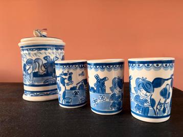 Blond Amsterdam Delfts Blauw Pot & 3 Bekers beschikbaar voor biedingen