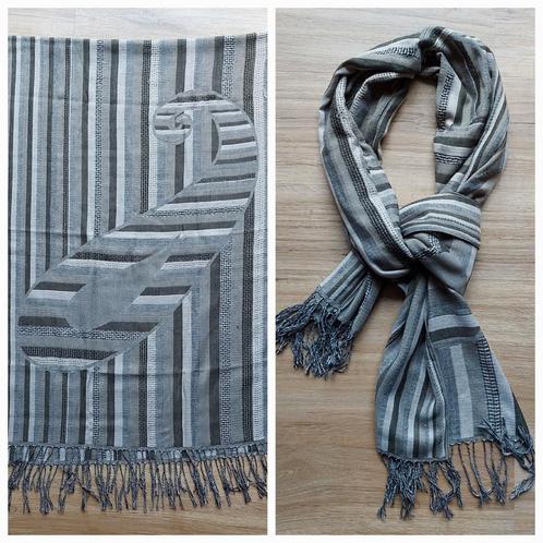 groen grijs gestreepte dames sjaal of heren sjaal 185x65cm, Kleding | Heren, Mutsen, Sjaals en Handschoenen, Zo goed als nieuw