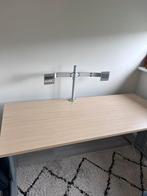 Bureau 180x80 cm + beeldscherm steun, Huis en Inrichting, Bureaus, Ophalen, In hoogte verstelbaar, Zo goed als nieuw, Bureau