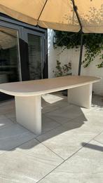 Tuintafel beige beton look cire deens ovaal 220x100, Overige materialen, -, -, Nieuw