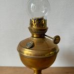Antieke Koperen Olielamp, Verlichting, Tafellamp, Werkend, Antiek en Kunst, Antiek | Lampen, Ophalen of Verzenden