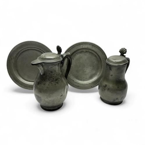 Lot antiek tin (4x), Antiek en Kunst, Antiek | Tin, Ophalen of Verzenden