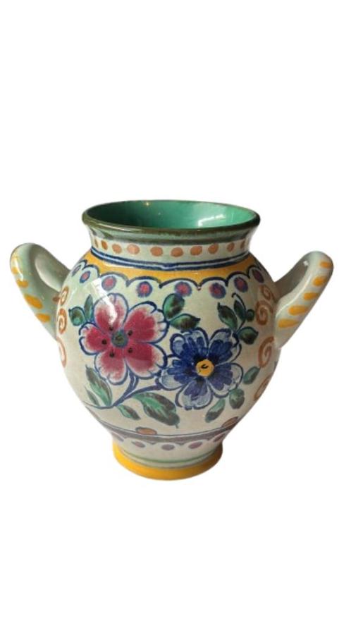 Vintage Gouda PZH vaas “Carla” – met handvatten – ca. 1950, Antiek en Kunst, Antiek | Vazen, Ophalen of Verzenden