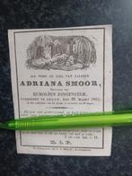 Oud bidprentje Zegge Adriana Smoor 1800 1845 (Oudenbosch), Verzamelen, Bidprentje, Ophalen of Verzenden