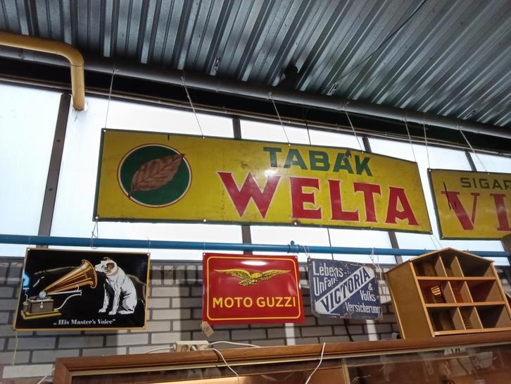 Emaille Reclameborden Tabak Welta & Sigaretten Visa, Antiek en Kunst, Antiek | Emaille, Ophalen of Verzenden