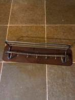 Antieke Wandkapstok met Metalen Details, Huis en Inrichting, Gebruikt, Minder dan 100 cm, Hout, Ophalen