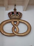 Gulden krakeling uithangbord dubbelzijdig gietijzeren reclam, Antiek en Kunst, Ophalen