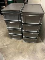 Kunststof stapelbare magazijnbakken kratten met los deksel, Doe-het-zelf en Verbouw, Kratten en Dozen, Ophalen, 40 tot 60 cm, 50 tot 75 cm