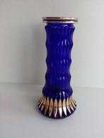 Vaas. Antiek. Waltherglas . Kobaltblauw/gouddecoratie., Gebruikt, Blauw, Ophalen of Verzenden, Glas