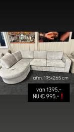 Hoekbank Lounge licht boucle stof Voorraad actie 30% Korting, Ophalen, Nieuw, Vierpersoons of meer, Stof