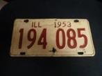 Kentekenplaat licenseplate Illinois 1953 1 USA, Ophalen of Verzenden, Gebruikt, Auto's