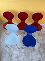 5X Rondo Stoel van Danerka | Erik Jorgensen, Vijf, Zes of meer stoelen, Blauw, Metaal, Vintage