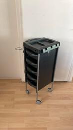 Kapperskarretje voor thuis kappers zwart 5 lades wieltjes, Ophalen, Gebruikt, 25 tot 50 cm, Minder dan 100 cm