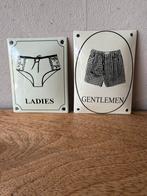 Twee leuke emaille bordjes ladies en gentlemen, Antiek en Kunst, Antiek | Emaille, Verzenden