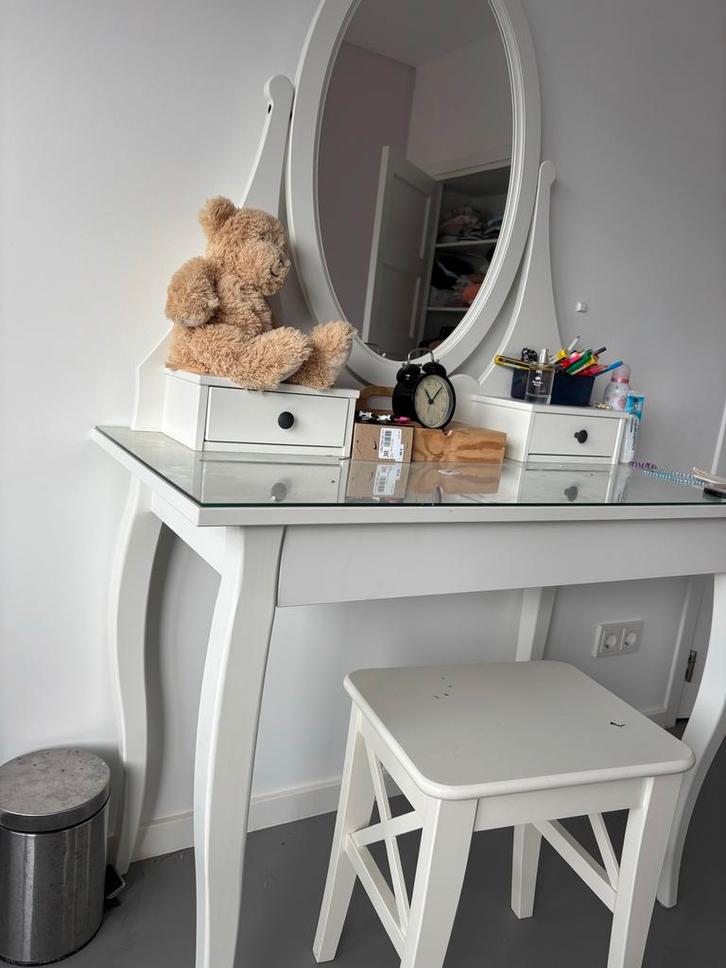 Mooie Spiegel Opmaak Tafel, Huis en Inrichting, Tafels | Kaptafels, Zo goed als nieuw, 100 tot 150 cm, 50 tot 100 cm, Hout, Ophalen of Verzenden