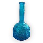 Empoli vintage blauwe glazen fles zodiac dierenriem 0501, Ophalen of Verzenden