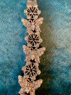 Prachtige zware armband met vlinders & bloemen, Ophalen of Verzenden, Zo goed als nieuw, Zwart