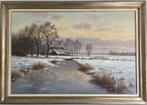 Ron Meilof - Winterlandschap met boerderij, Antiek en Kunst, Kunst | Schilderijen | Klassiek, Ophalen of Verzenden