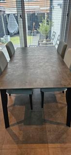 Uitschuifbare eettafel 180 x 100 met stoelen., Huis en Inrichting, Tafels | Eettafels, Ophalen, 50 tot 100 cm, Zo goed als nieuw