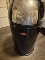 Wesco Pushboy Afvalemmer - Zwart, Gebruikt, Met pedaal, Ophalen of Verzenden, 20 tot 30 liter