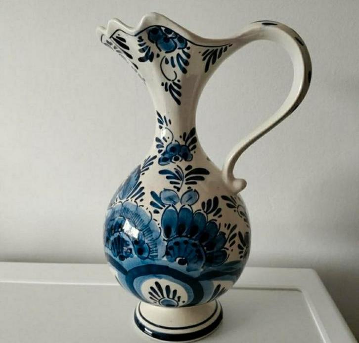 Vaas,vazen,Delfts Blauw,Finger painted,gevormd,schenkkan, Antiek en Kunst, Antiek | Vazen, Ophalen of Verzenden