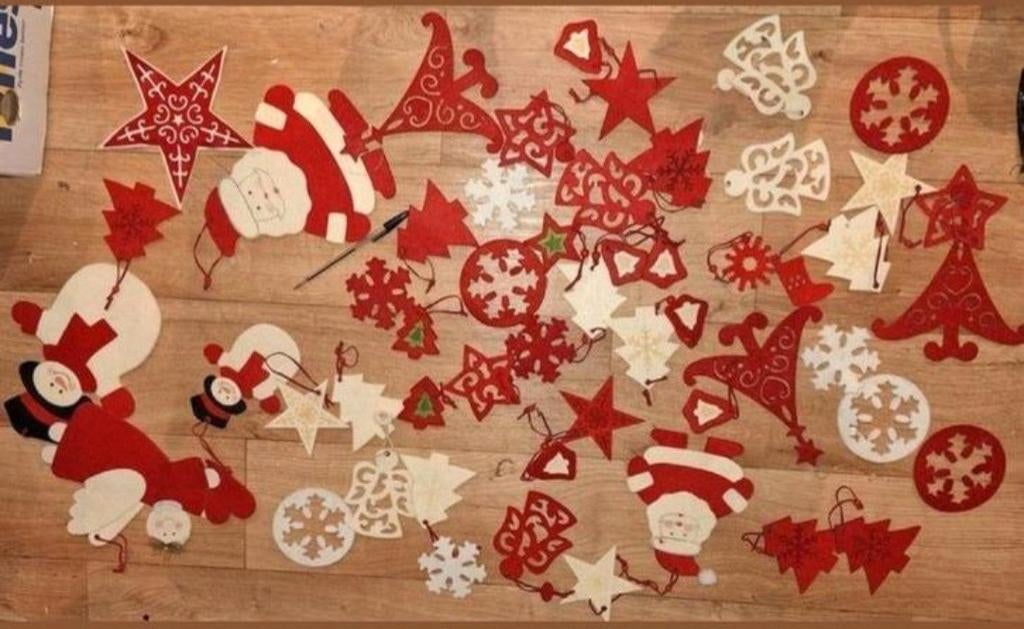 53 kersthangers. Vilt. Vintage., Diversen, Ophalen