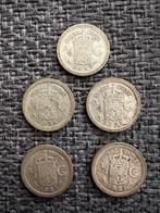 5x 1/4 gulden nederlands Indië zilver 1917/1921, Ophalen of Verzenden, Overige landen, Setje, Zilver