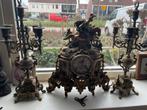 antieke klok met kandelaars, Antiek en Kunst, Antiek | Klokken, Ophalen of Verzenden