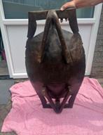 Afrikaanse Houten Kruk / Beeld - Handgesneden, Ophalen of Verzenden