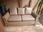 Twee tuin banken (2 + 2,5 zit)set incl kussens en opbergkist, Tuin en Terras, Tuinsets en Loungesets, Ophalen, 5 zitplaatsen, Rotan