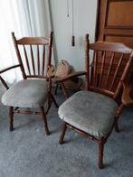 Twee gebruikte eiken stoelen GRATIS af te halen, Huis en Inrichting, Stoelen, Ophalen, Gebruikt, Bruin, Twee