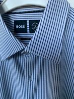 Boss overhemd wit met zwarte streep, maat L, Kleding | Heren, Overhemden, Wit, Ophalen of Verzenden, Zo goed als nieuw, Halswijdte 41/42 (L)