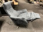 Donkerblauwe relax fauteuil/stoel showmodel, Ophalen, Minder dan 75 cm, Tijdloos, modern, Zo goed als nieuw