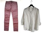 Mooie set: Broek en blouse, Wit, Lang, Ophalen, Maat 38/40 (M)