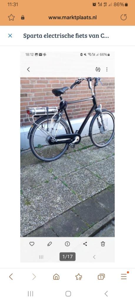 Sparta C5 elektrische fiets 65 cm framehoogte, Fietsen en Brommers, Elektrische fietsen, Zo goed als nieuw, Sparta, 59 cm of meer