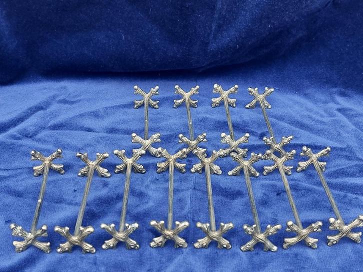 12 Messenleggers verzilverd, Antiek en Kunst, Antiek | Glas en Kristal, Ophalen of Verzenden