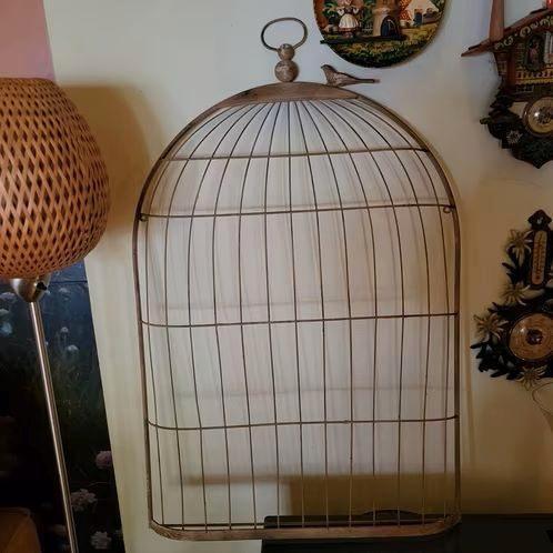 Metalen hanger vogel/ kooi., Antiek en Kunst, Curiosa en Brocante, Ophalen
