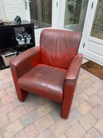 Gratis - Fauteuils / stoel rood leer, Huis en Inrichting, Fauteuils, Ophalen, Gebruikt, Leer, 50 tot 75 cm