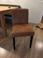 Cognac leren eettafelstoelen (3 stuks), Huis en Inrichting, Stoelen, Ophalen, Gebruikt, Bruin, Leer