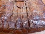 Vintage Afrikaanse tas van krokodillenleer, Handtas, Gebruikt, Ophalen of Verzenden, Bruin