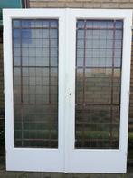 Drie sets dubbele deuren glas in koper 209hx 152/161,5/157br, Antiek en Kunst, Ophalen