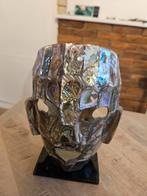 Mexicaanse dodenmasker Vintage Maya Azteekse  parelmoer, Antiek en Kunst, Verzenden