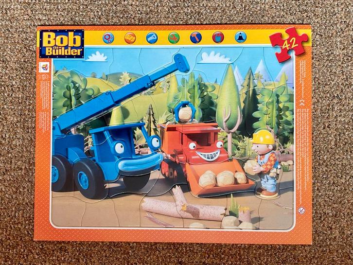Bob de Bouwer Puzzel - 42 Stukjes, Kinderen en Baby's, Speelgoed | Kinderpuzzels, Zo goed als nieuw, 10 tot 50 stukjes, Ophalen of Verzenden